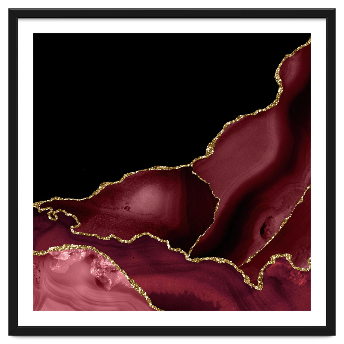 Burgundy & Gold Agate Texture 03
