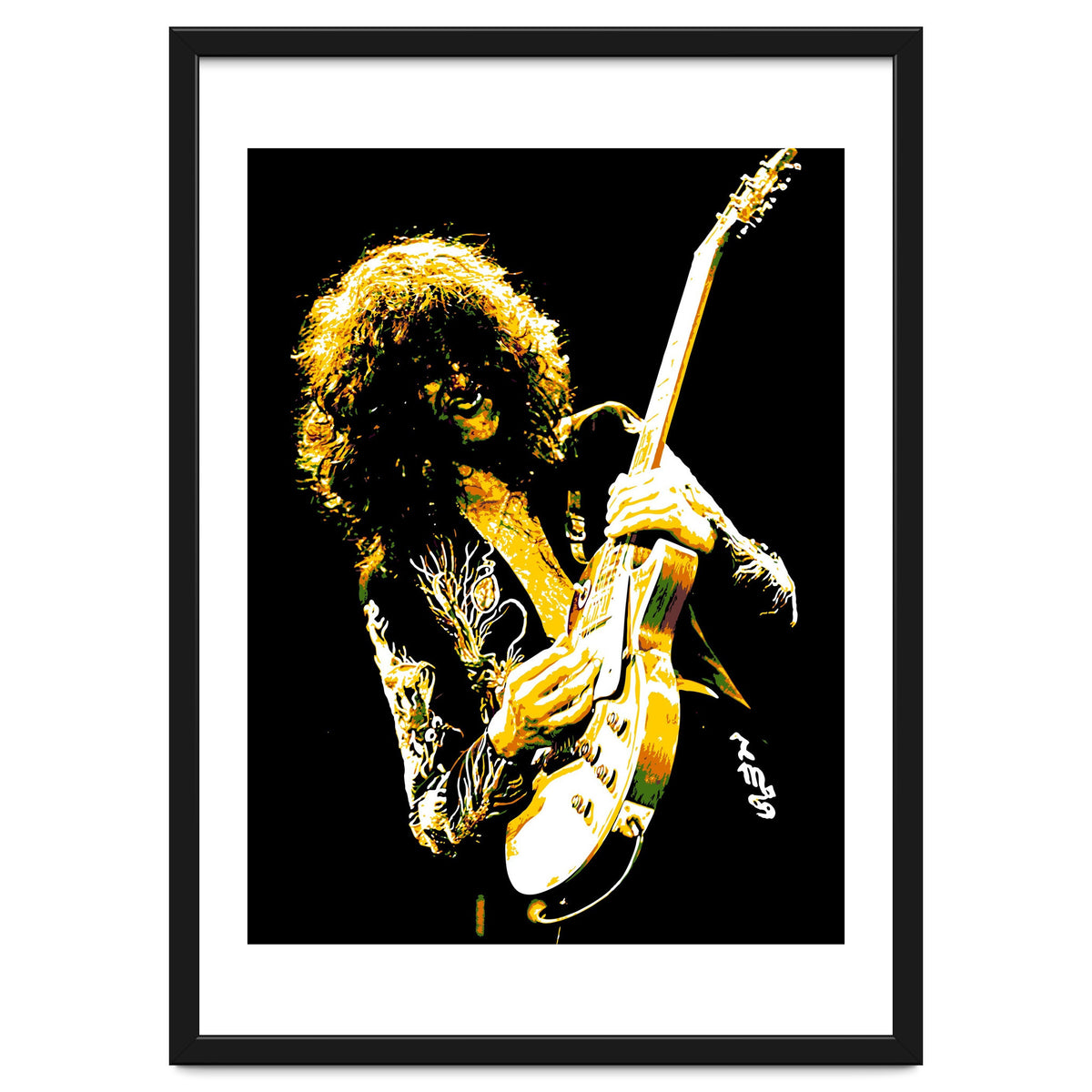 Jimmy Page American Rock Band Guitarist Legend in Pop Art