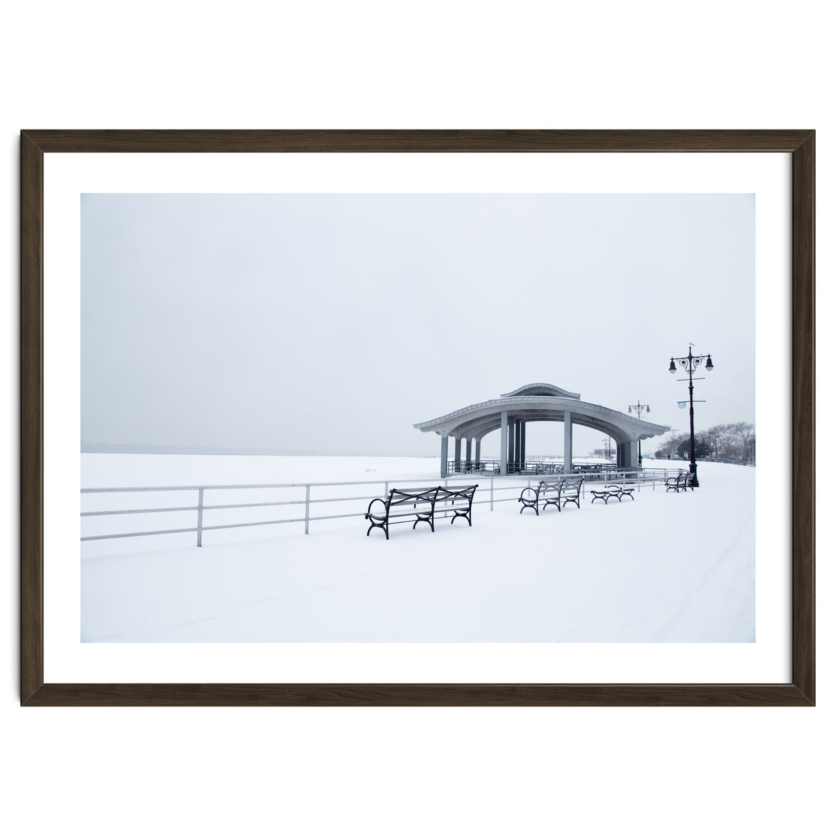 Benches in the Winter seascape