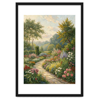 Enchanted English Cottage Garden Oil Painting