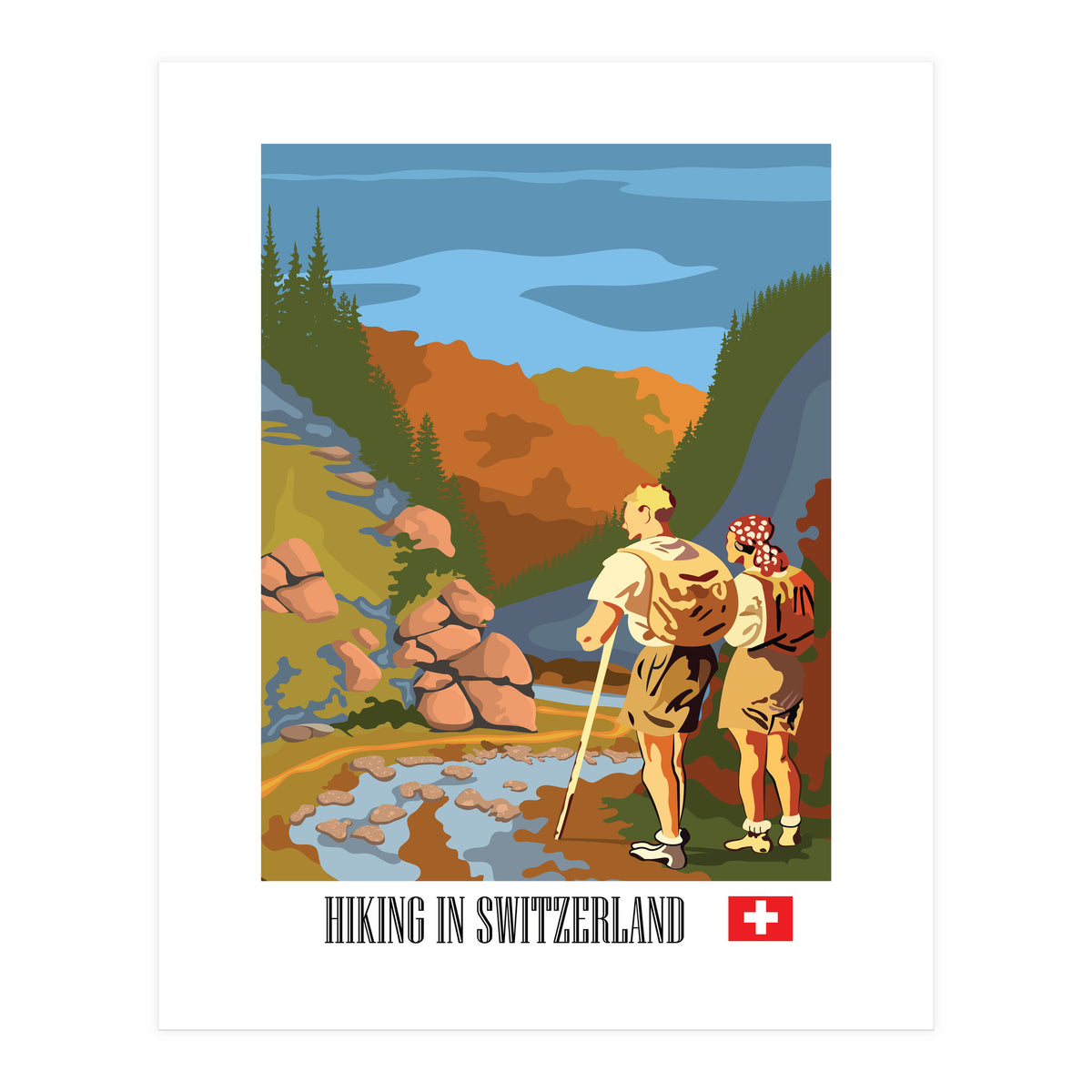 Hiking In Switzerland (Print Only)