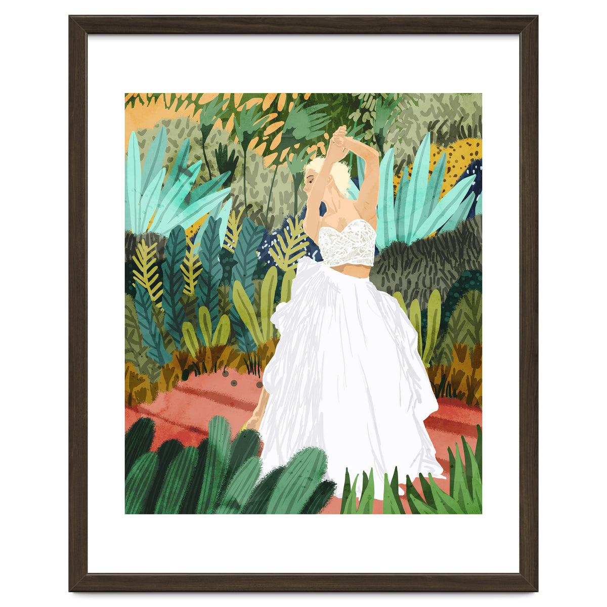 Forest Bride | Jungle Wedding Painting | Travel Solo | Blonde Woman Dancing Joy