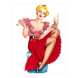 Pinup Blonde Posing With Ice Cream (Print Only) thumbnail