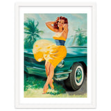 Pinup Girl Posing In Front Of The Car thumbnail
