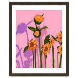Golden Sunflowers Inside, Botanical Nature Floral Plants Painting, Blush Meadow Blossom Spring, Summer Bohemian Eclectic Positivity thumbnail