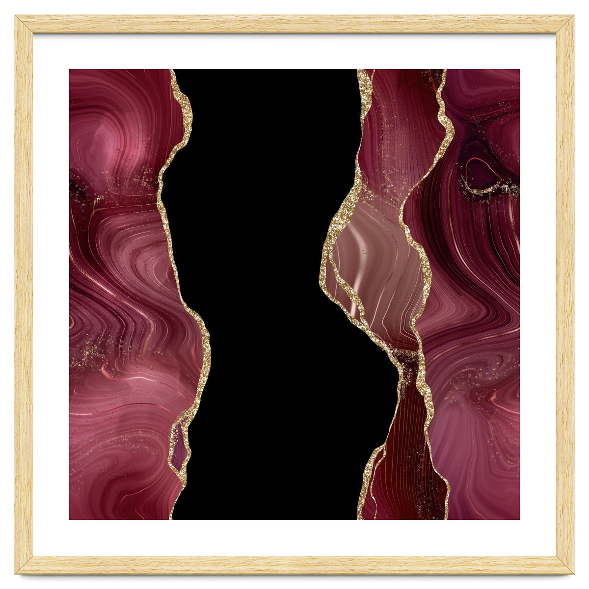 Burgundy & Gold Glitter Agate Texture 02