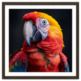 Scarlet Macaw Parrot Head Detailed Portrait Black thumbnail