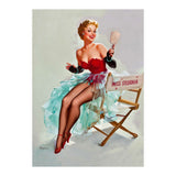 Sexy Pinup Actress Posing With a Mirror (Print Only) thumbnail