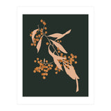 The Blooming Touch, Botanical Vintage Illustration, Dark Blush Bohemian Painting, Plants Nature Eclectic Classy Scandinavian (Print Only) thumbnail