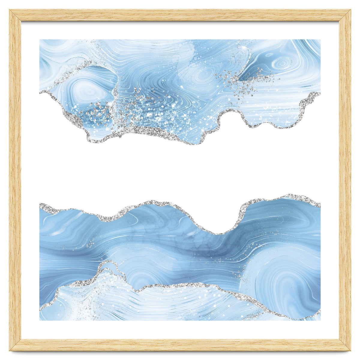 Blue & Silver Agate Glitter Texture 07