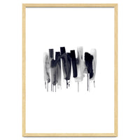 Abstract Watercolor Stripes Minimal Black