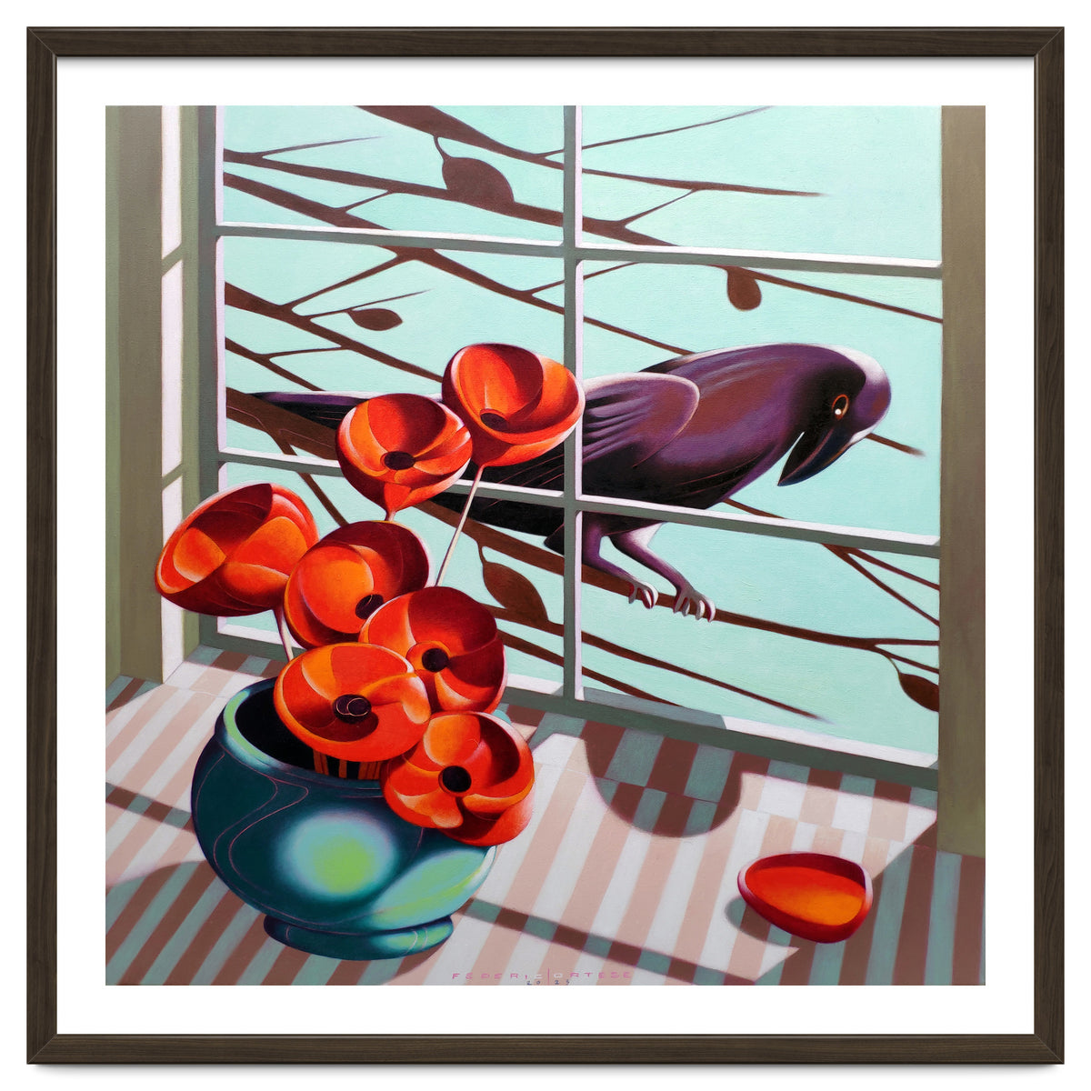 A crow outside the window