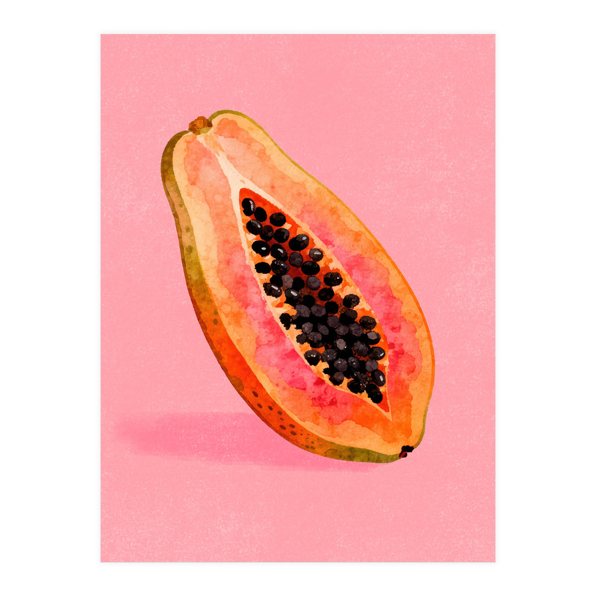 Papaya fruit illustration (Print Only)