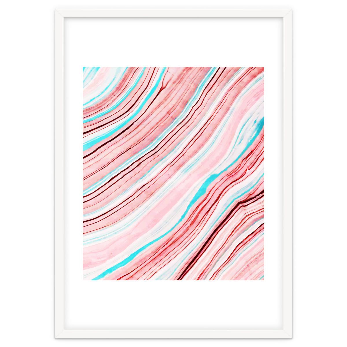 Between the Lines, Pastel Watercolor Abstract Painting, Subtle Neutral Minimal Illustration