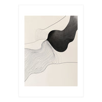 Abstract Black And White Organic Flowing Lines Art (Print Only)