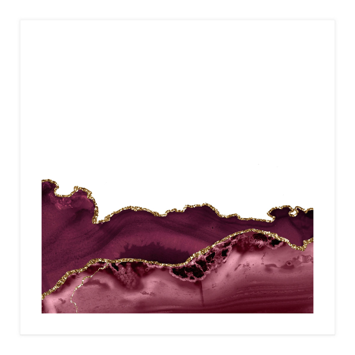 Burgundy & Gold Agate Texture 30  (Print Only)
