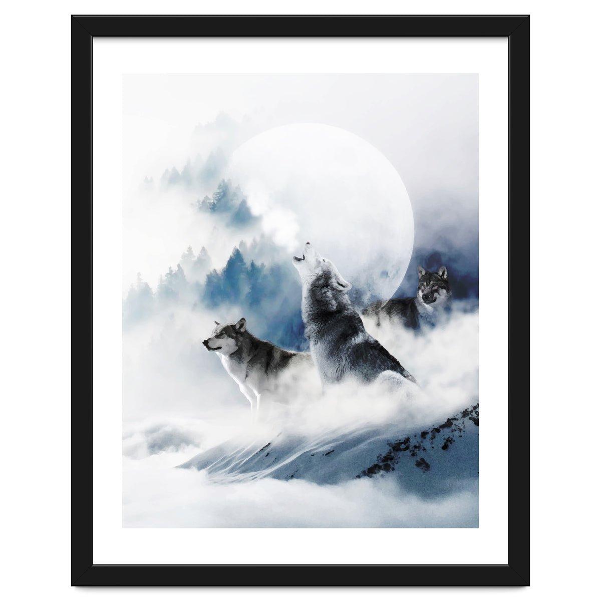 Winter Wolves, Wildlife Wolf Wild Dogs, Snow Full Moon Animals Photography Love Digital