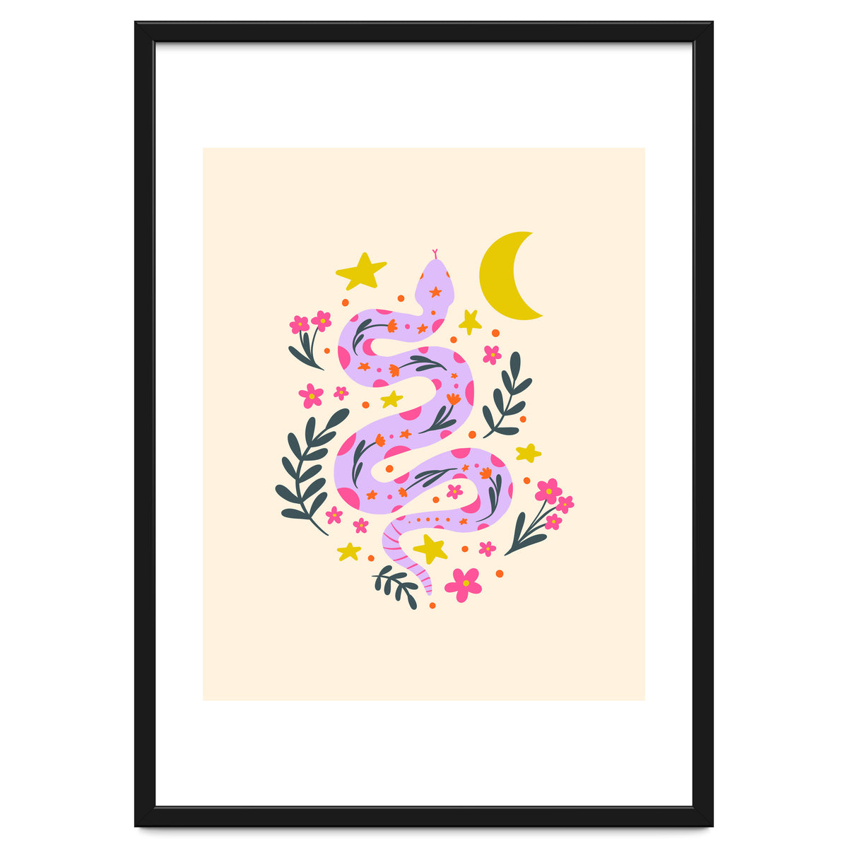 Lunar Snake  - lavander and cream