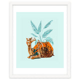 Camel Ride, Modern Bohemian Eclectic Animals, India Culture Travel Palm Desert Painting thumbnail