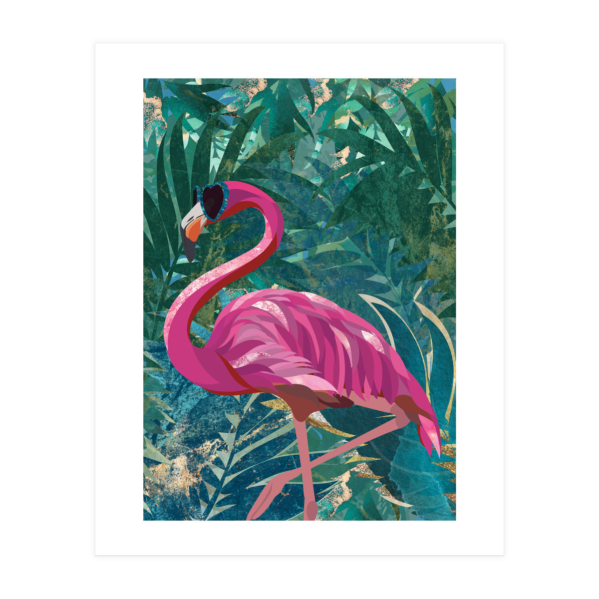 Flamingo in the jungle (Print Only)