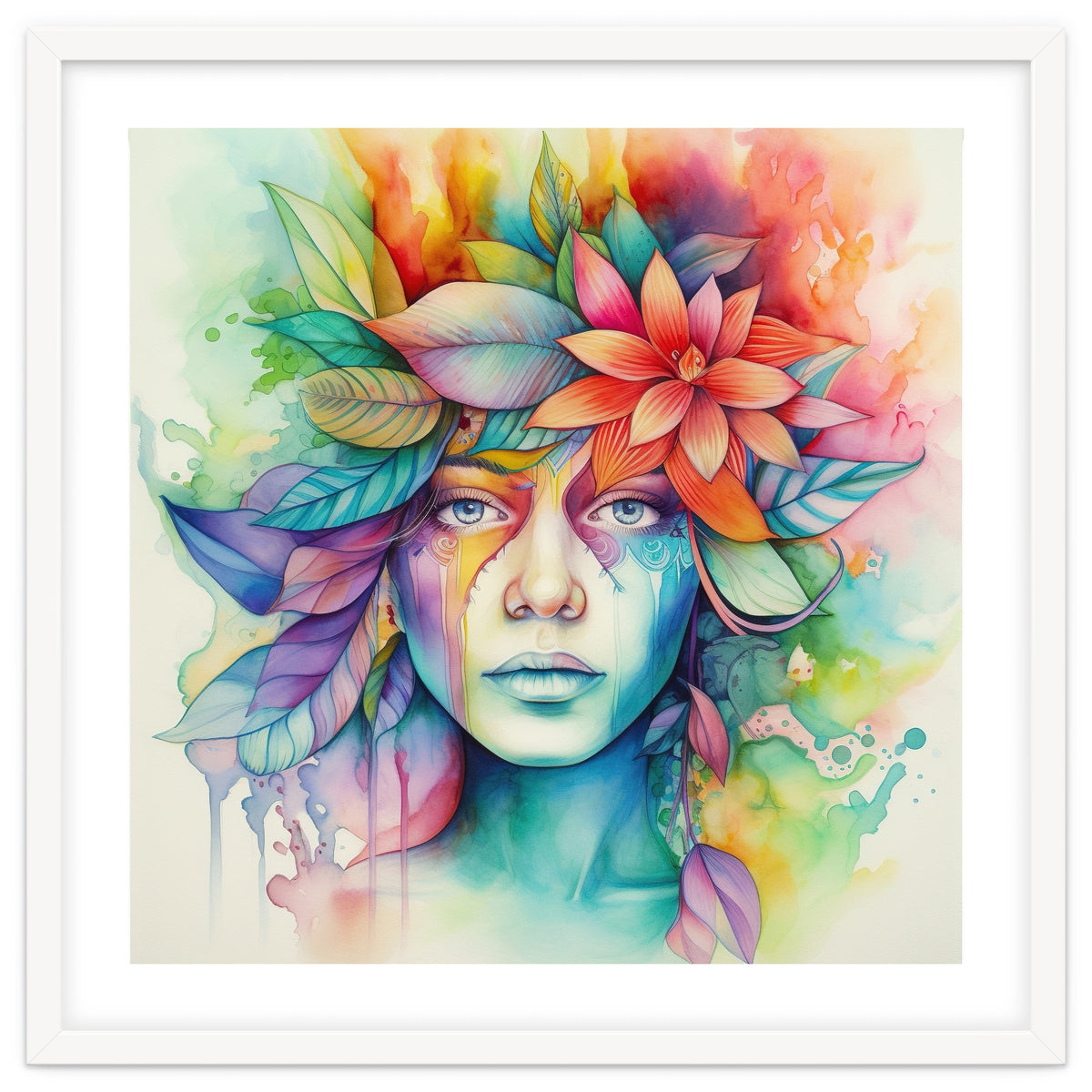 Watercolor Tropical Woman #2