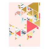 Gold Abstraction, Abstract Eclectic Colorful Geometrical, Blush Pastel Metallic Chic Graphic Design (Print Only) thumbnail