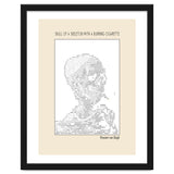 Skull Of A Skeleton With A Burning Cigarette Vincent Van Gogh Ascii Art thumbnail