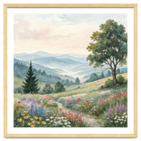 Serene Mountain Meadow Watercolor Landscape thumbnail