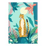 Leopard Forest, Pastel Tropical Jungle Nature Botanical, Moon Eclectic Colorful Wild Animals Boho (Print Only) thumbnail