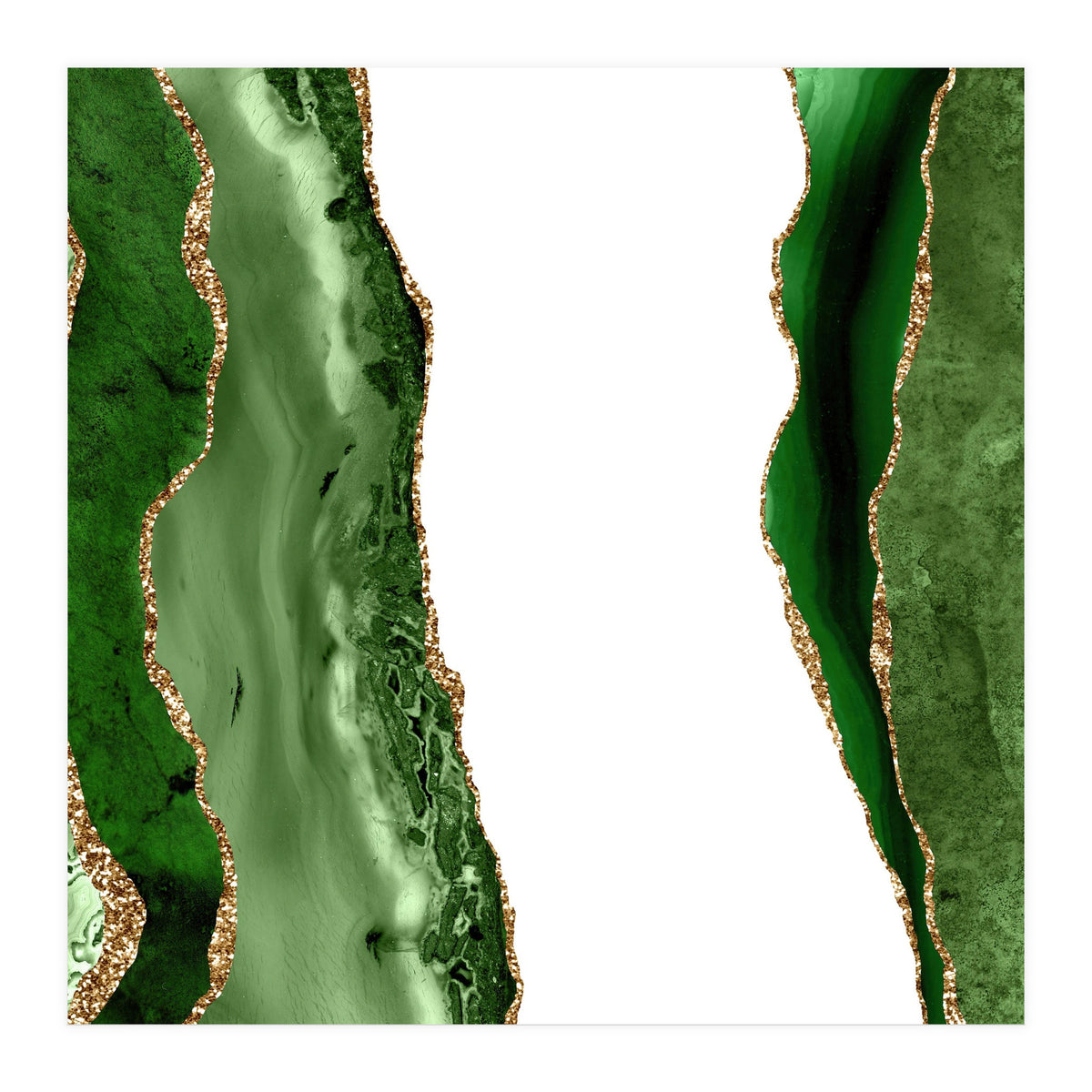 Green & Gold Agate Texture 20  (Print Only)