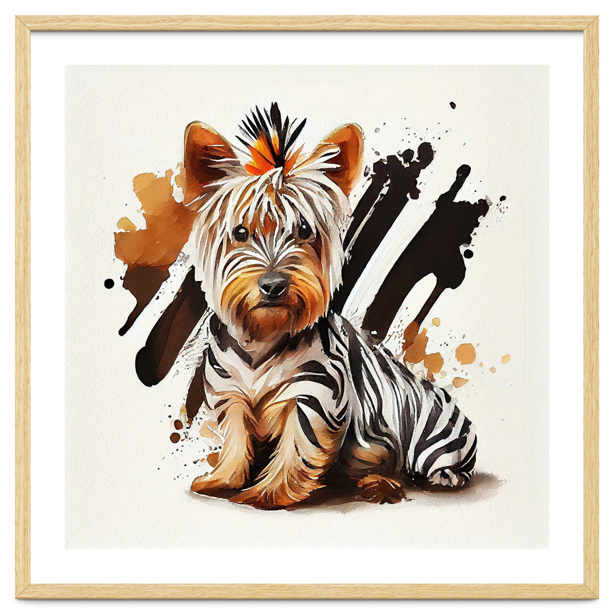 Watercolor Yorkshire Terrier Dog