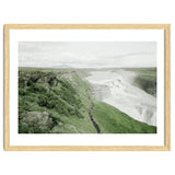 Tourists walking along the waterfall - Iceland thumbnail