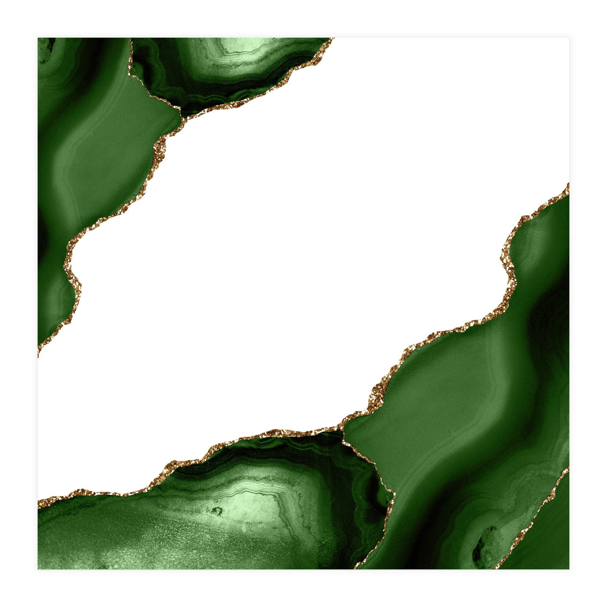 Green & Gold Agate Texture 22 (Print Only)