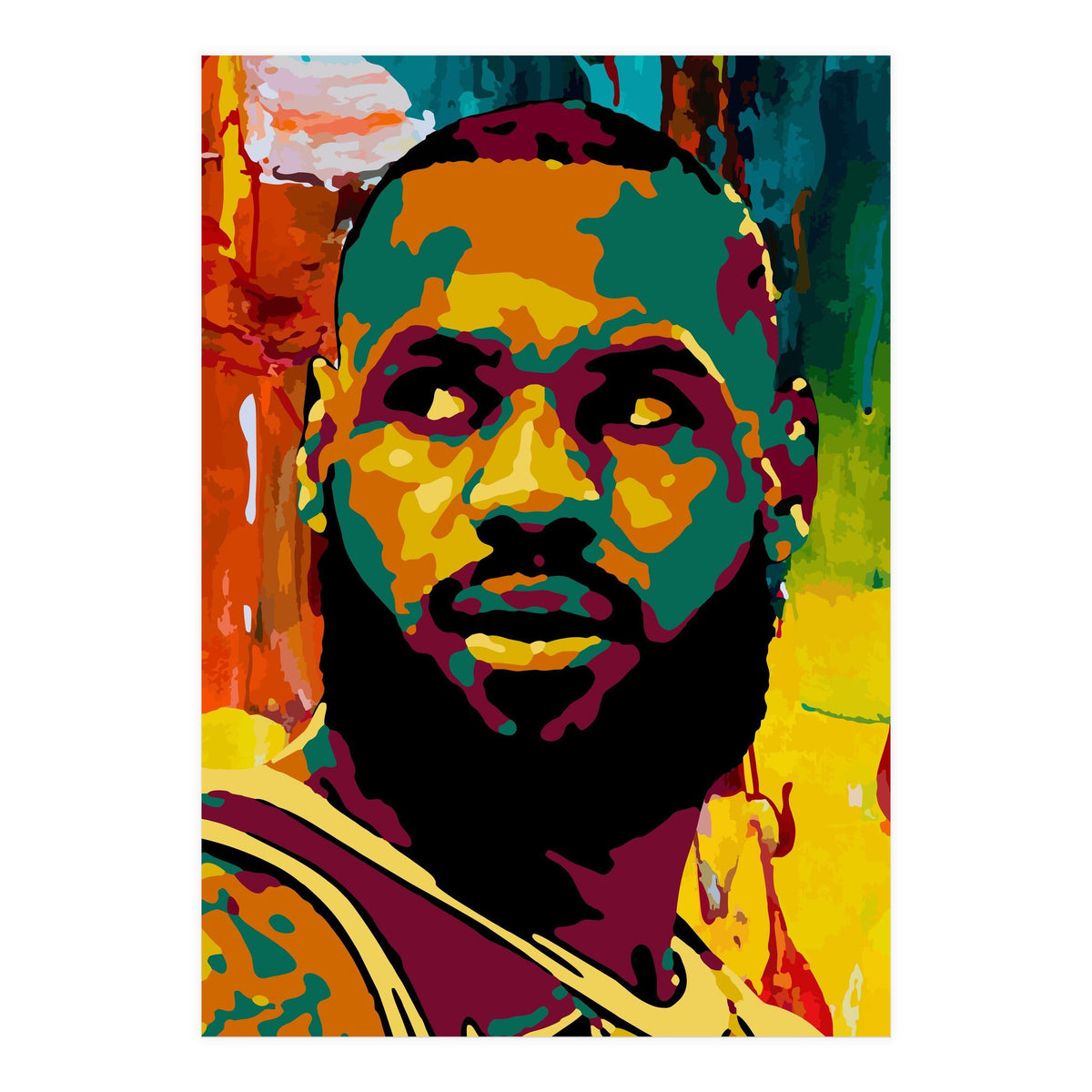 LeBron James Colorful abstract (Print Only)