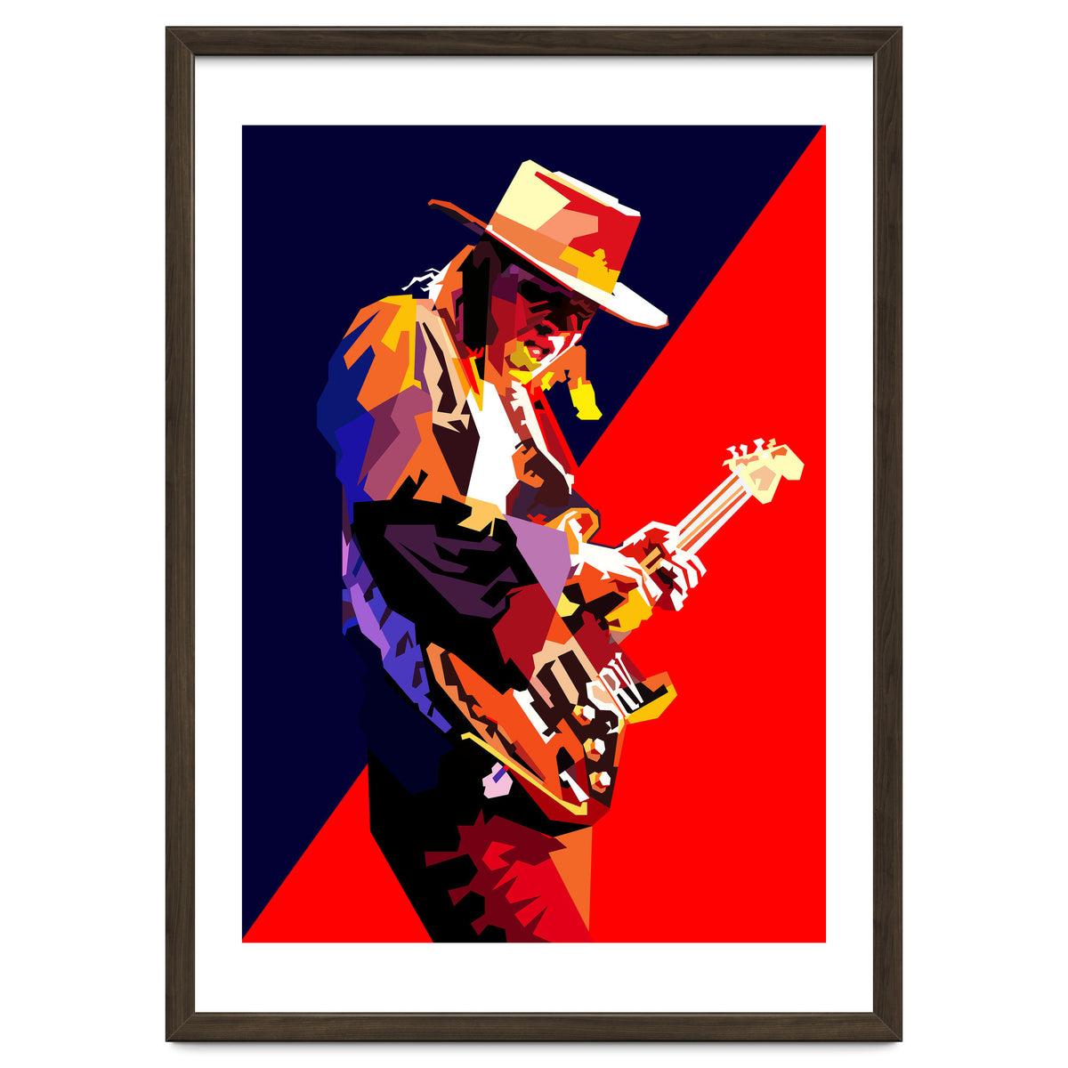 Stevie Ray Vaughan Rock Blues Guitarst Pop Art WPAP