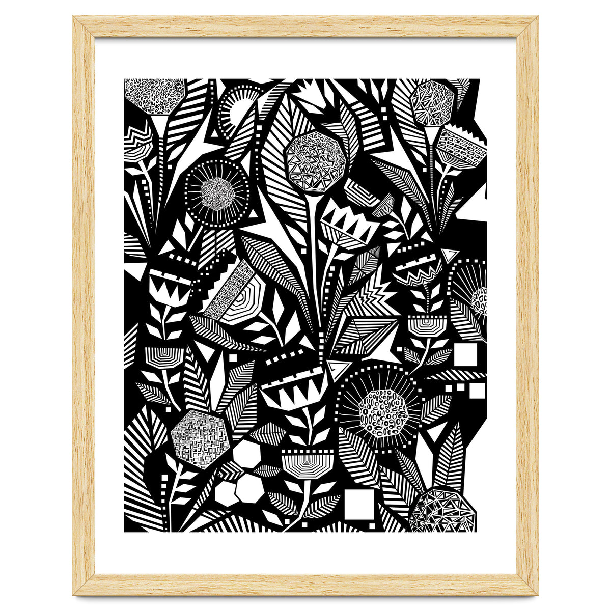 African Tribal, Black & White Abstract Drawing Sketch Line Art, Rustic Botanical Illustration, Bohemian Eclectic Scandinavian Vintage Bold