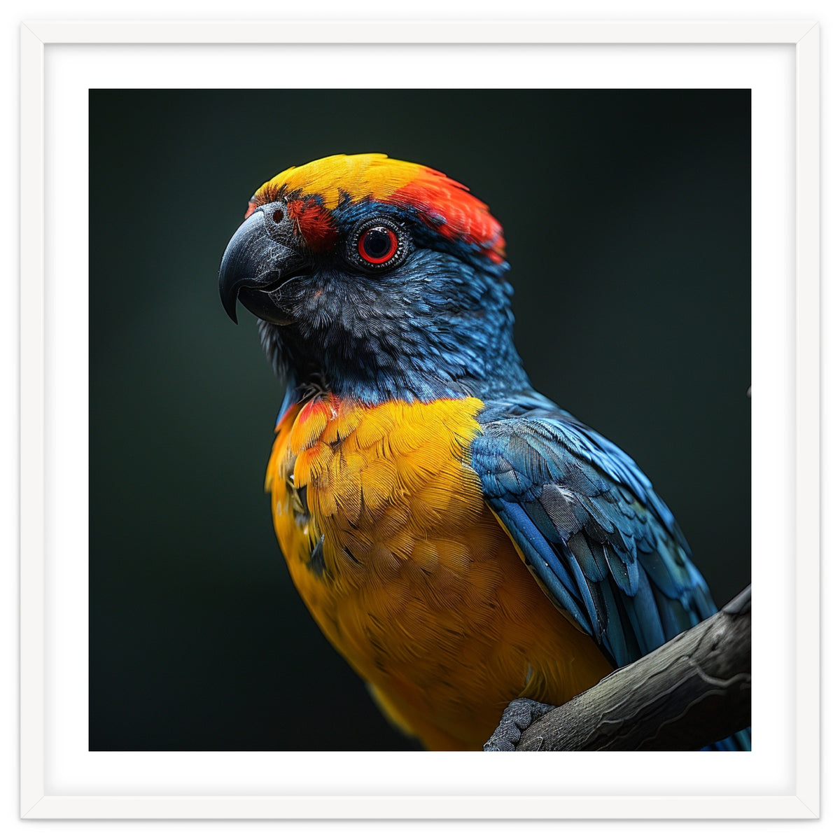 Close Up Colorful Parrot Perched On A Branch