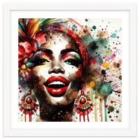 Brazilian Carnival Watercolor Portrait