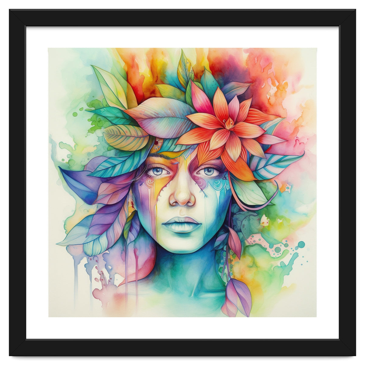 Watercolor Tropical Woman #2