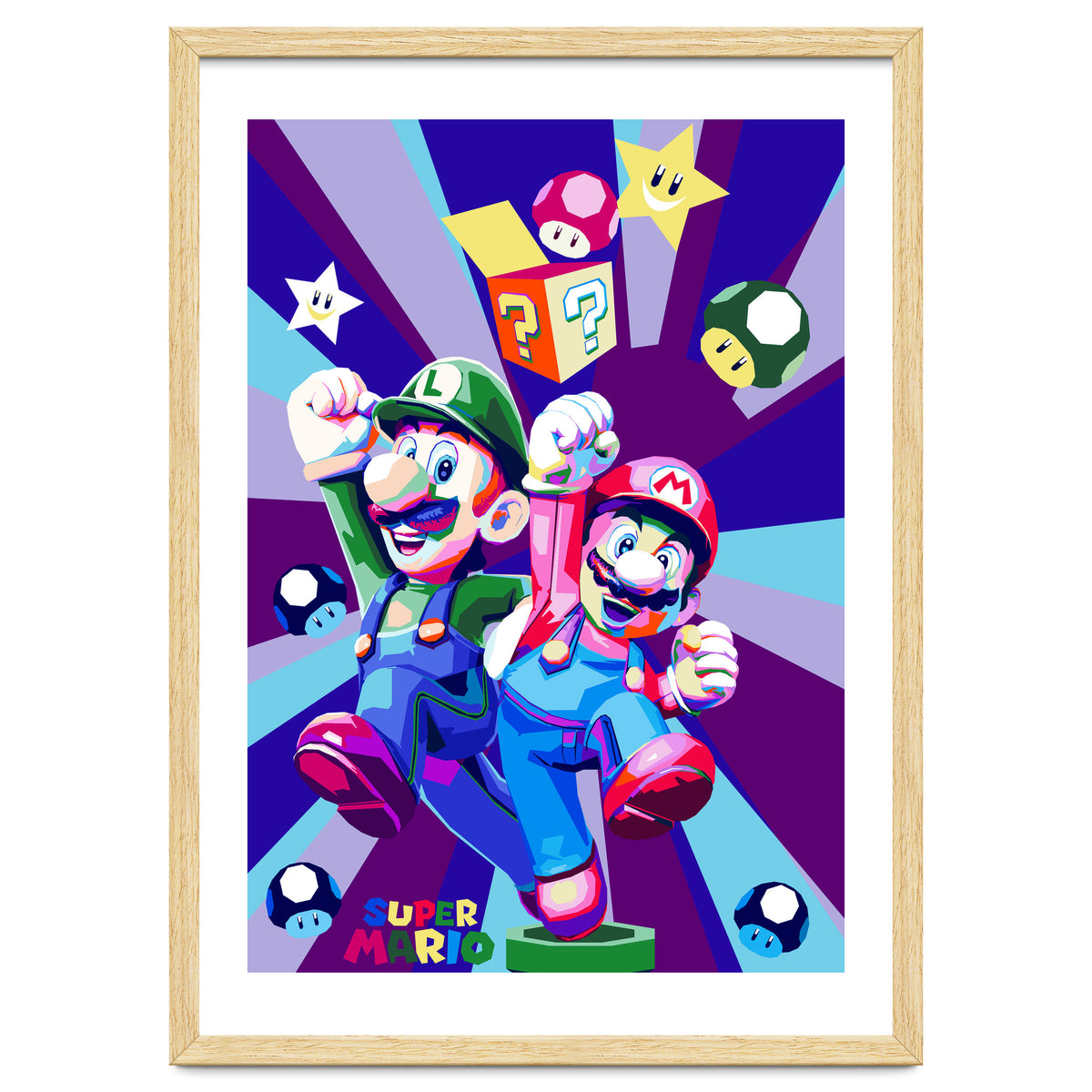 Mario Luigi Popart Cartoon Pop Art