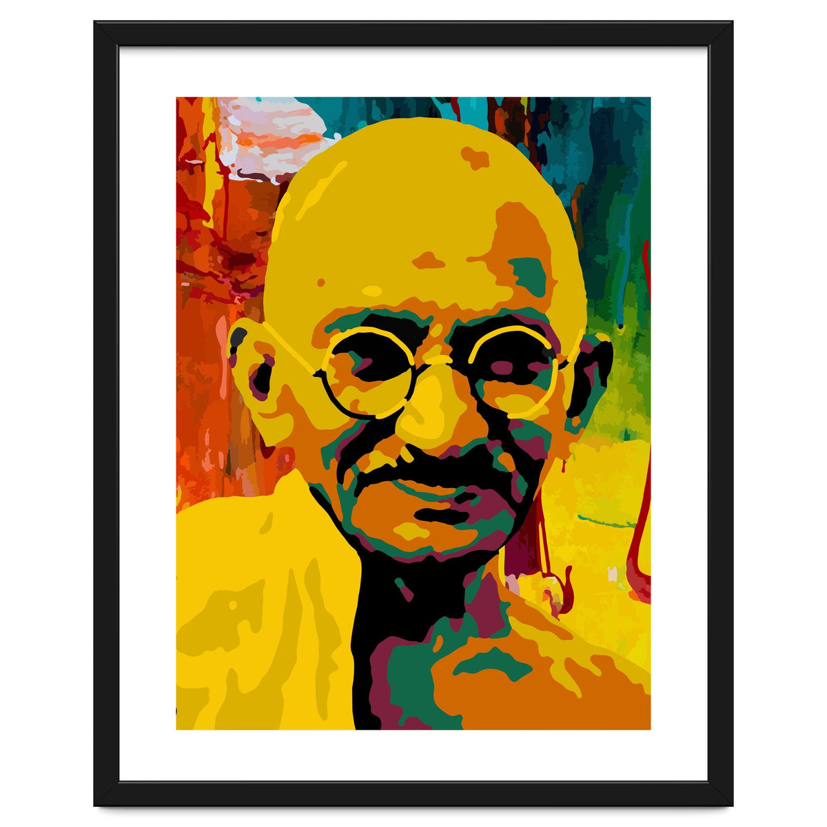 Mahatma Gandhi Colorful Abstract Art