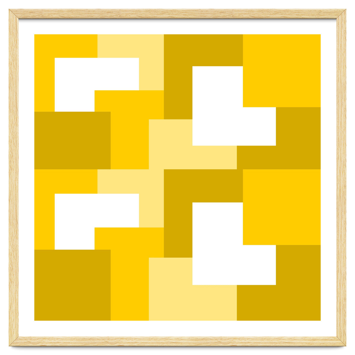 Yellow Abstract Square Tiles Pattern