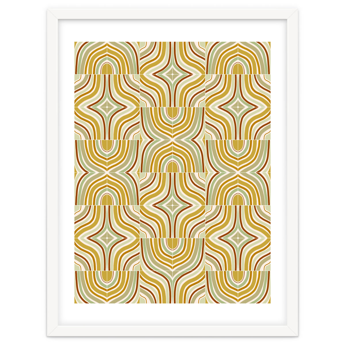 Ochre Retro Marbled Tiles