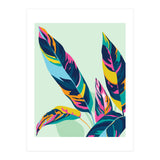 Dopamine Botanical, Colorful Tropical Banana Leaves, Plants Jungle Eclectic Contemporary, Bohemian Nature Forest (Print Only) thumbnail