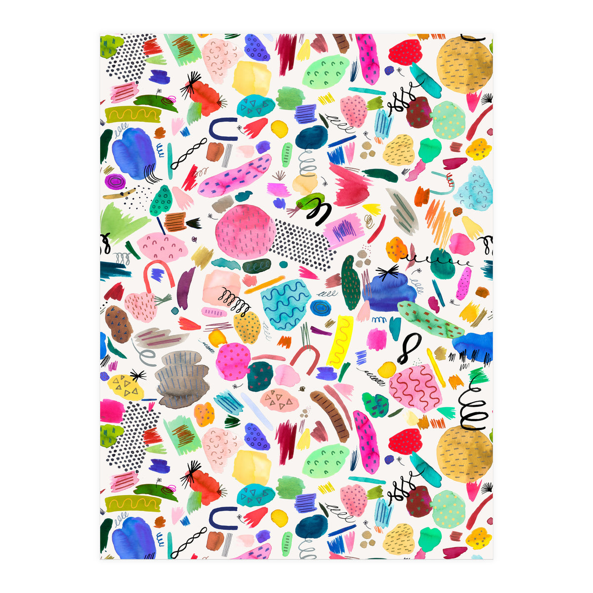 Abstract Colourful Marks Scribbles (Print Only)