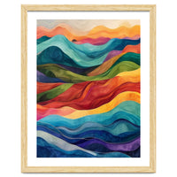 Abstract Rainbow Wave Landscape