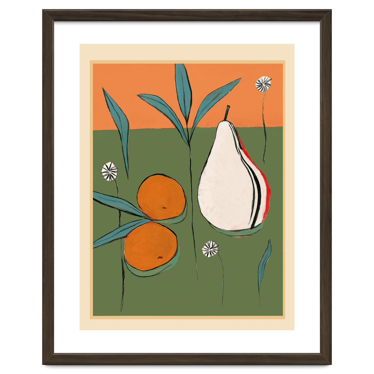 Abstract Pear And Orange Art