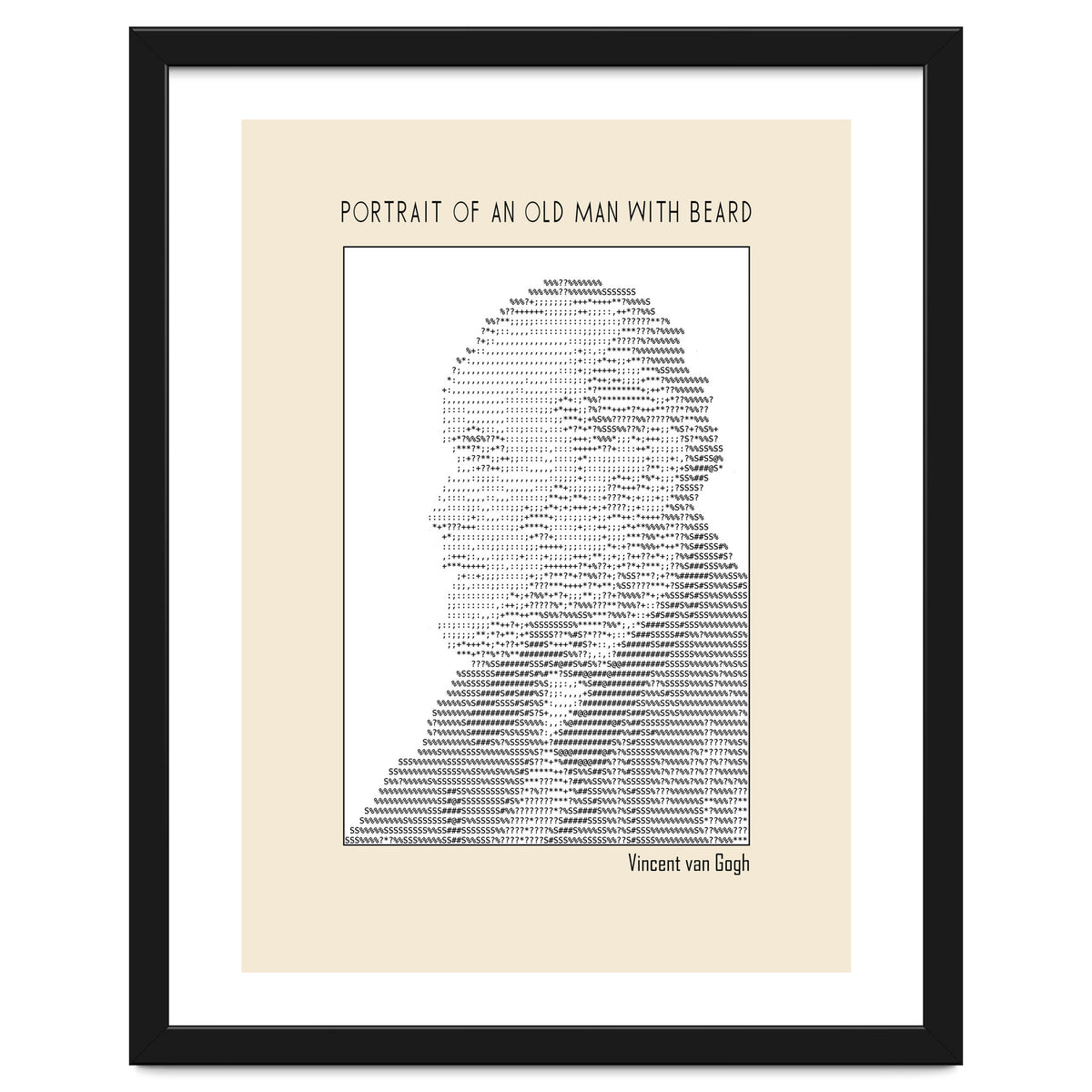 Portrait Of An Old Man With Beard – Ascii Art (vincent Van Gogh)