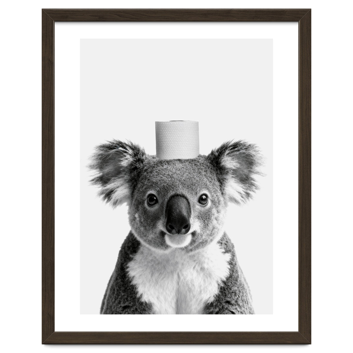 Koala, Toilet Paper Crown, Cute Animal Bathroom Art