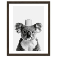 Koala, Toilet Paper Crown, Cute Animal Bathroom Art